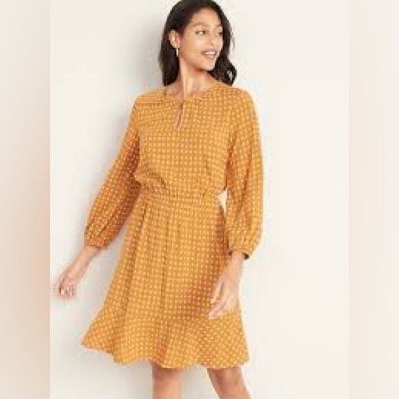Old Navy Dresses & Skirts - Old Navy Mustard Yellow Dress NWOT. Size large. Cute. Country. Boho. Spring.